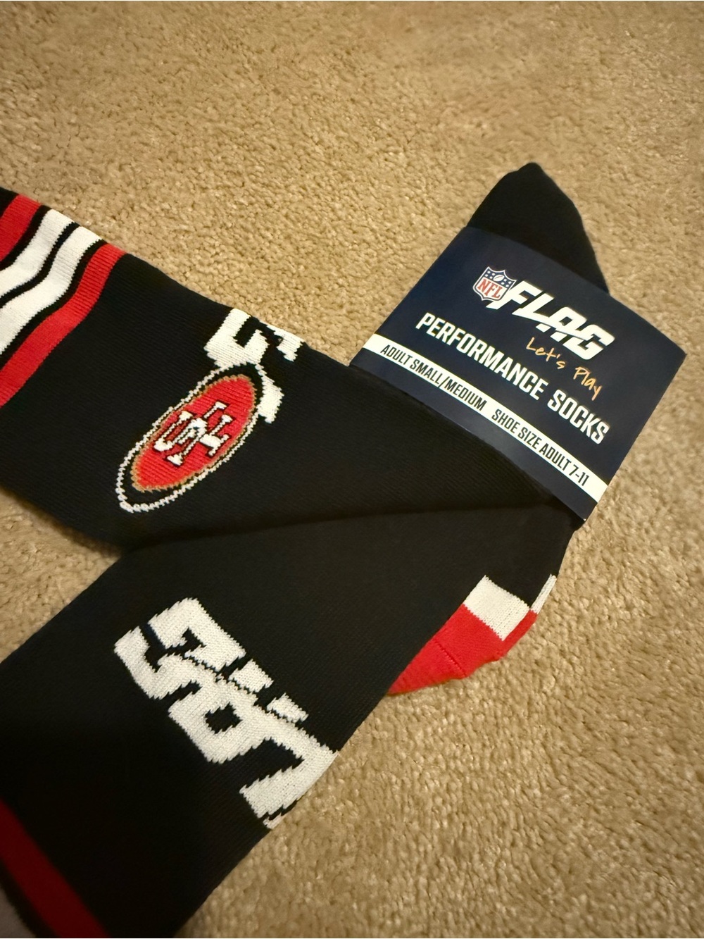 Performance Flag Black & Red 49ers Socks